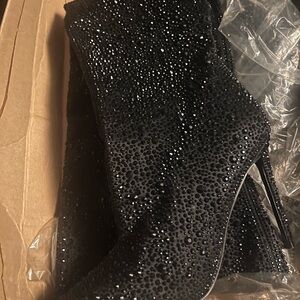 Elegant Black Rhinestone Women's Boots